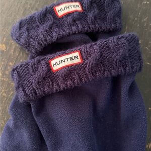 Hunter aubergine fleece cable knit cuff tall boot insert